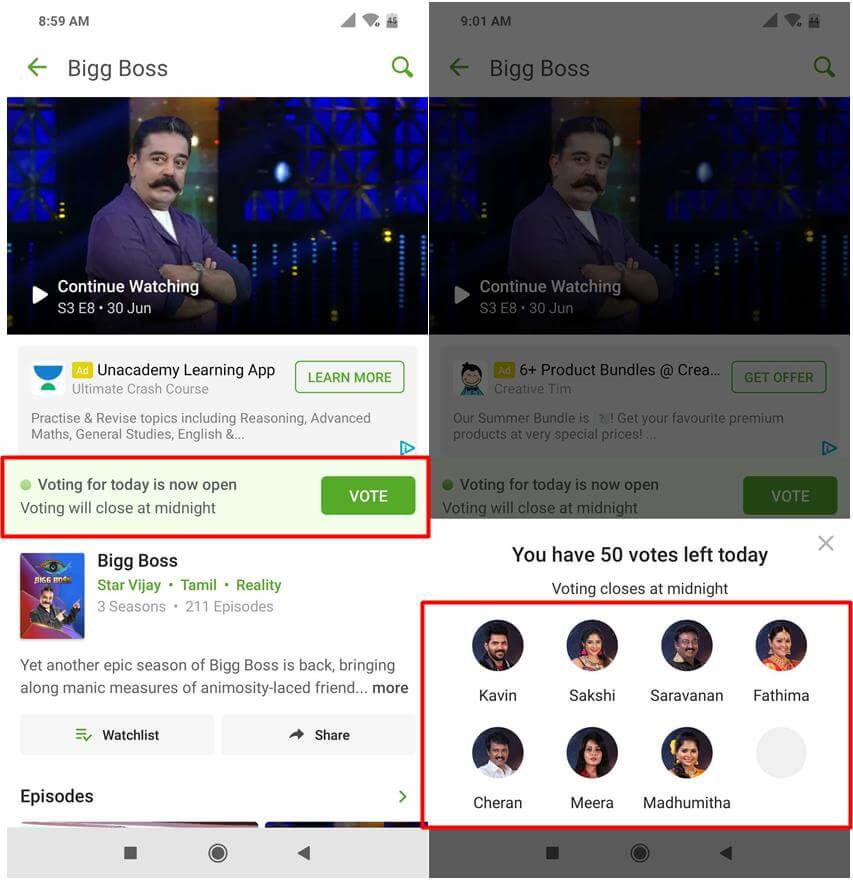Bigg Boss Hotstar Steps to vote season 3 tamil